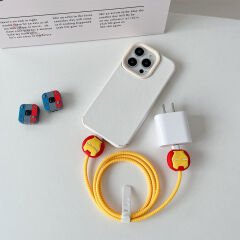 3D Karakter Figürlü Şarj Kablosu Koruyu Set İphone,samsung,oppo,xiaomi Uyumlu Kablo Koruma MDL8