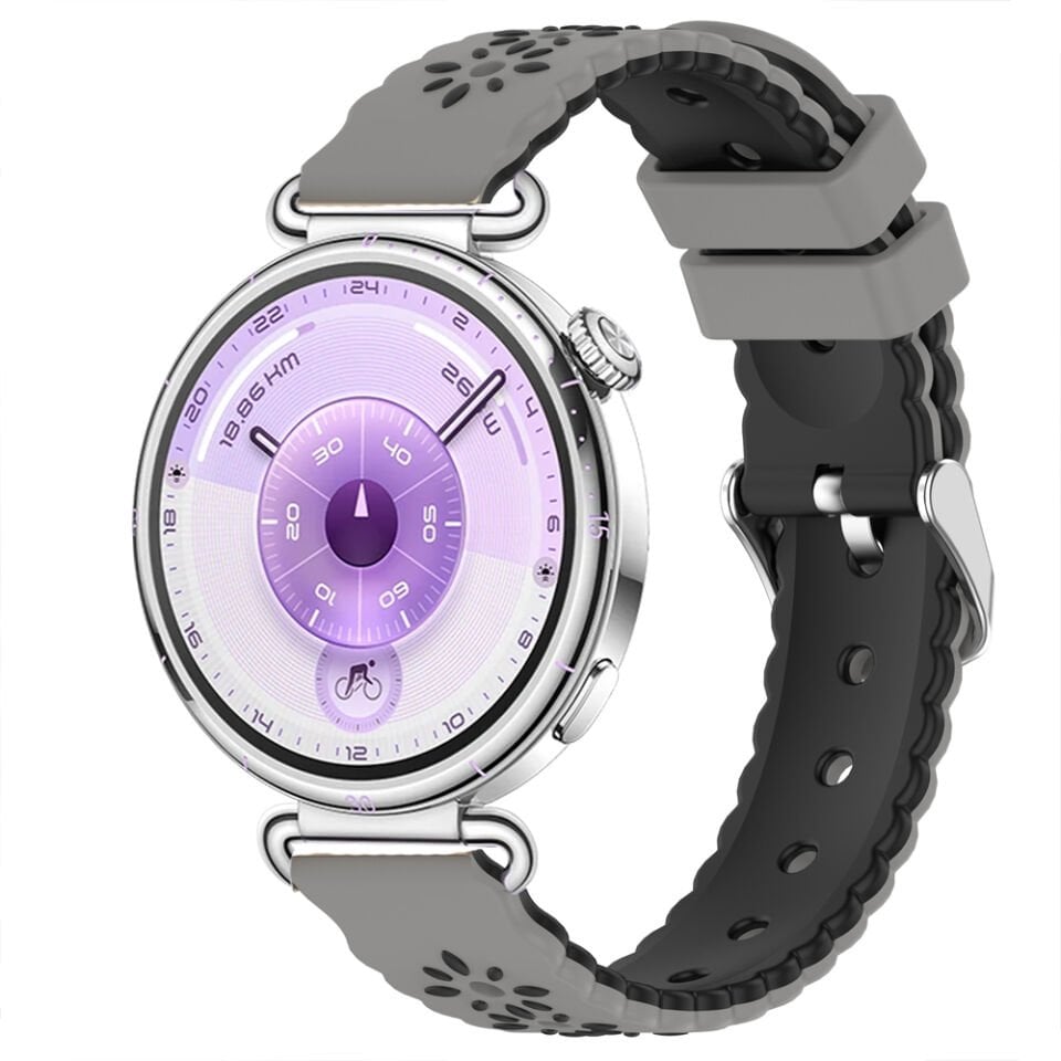 Huawei Watch GT6 41mm Uyumlu Çiçek Desenli Yumuşak Silikon Kordon Şık ve Nefes Alabilen Spor Kordon