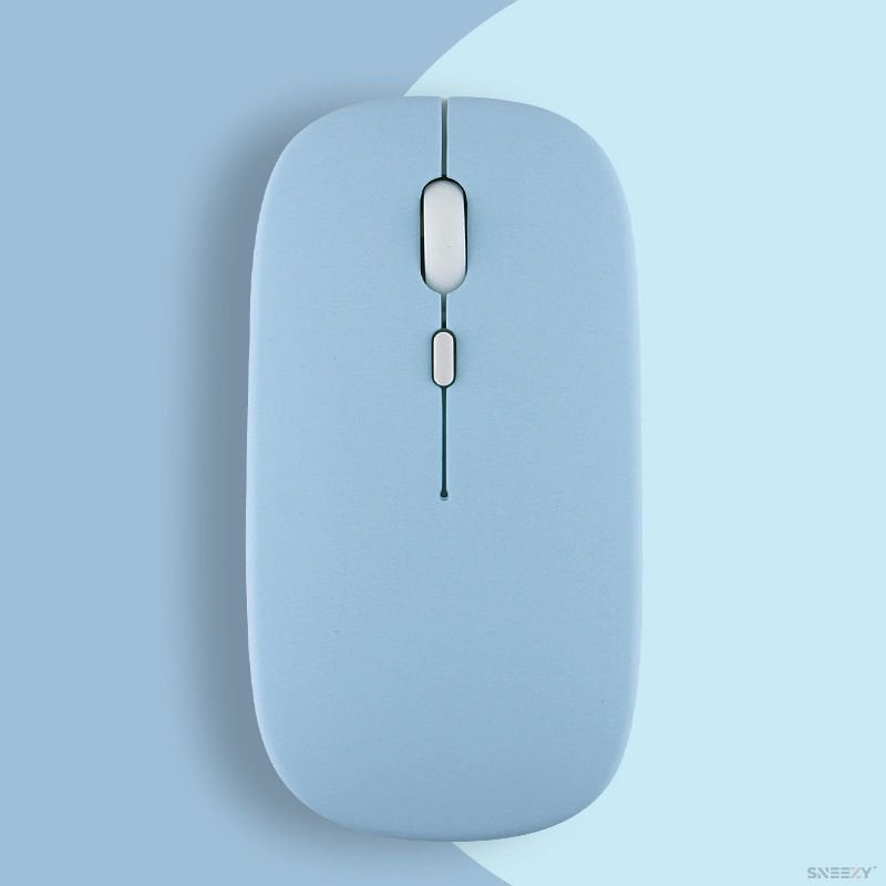 Huawei Tablet Şarj Edilebilir Sessiz Mouse Bluetooth + 2.4Hz Wifi Kablosuz Mouse Fare Mavi - Mavi