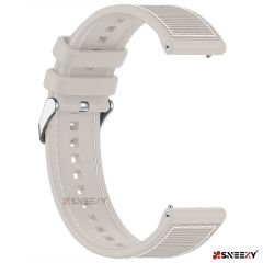 Sneezy Huawei Watch Fit - Fit New  İle Uyumlu Dikiş Desenli Dokuma Silikon Kordon Starlight - Starlight