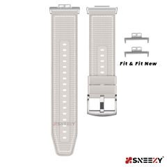 Sneezy Huawei Watch Fit - Fit New  İle Uyumlu Dikiş Desenli Dokuma Silikon Kordon Starlight - Starlight