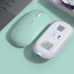 Huawei Tablet Şarj Edilebilir Sessiz Mouse Bluetooth + 2.4Hz Wifi Kablosuz Mouse Fare Turkuaz - Turkuaz