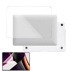 MacBook Air 13.3 İnç Kılıf M1 / A2337-A2179-A1932, için Dayanıklı Koruyucu Şeffaf Plastik Sert Kılıf Set1