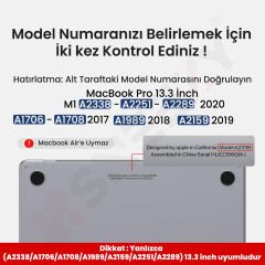MacBook Pro 13.3 İnç Kılıf M1 / A2338-A2251-A2289, için Dayanıklı Koruyucu Şeffaf Plastik Sert Kılıf Şeffaf - Şeffaf