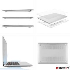 MacBook Pro 13.3 İnç Kılıf M1 / A2338-A2251-A2289, için Dayanıklı Koruyucu Şeffaf Plastik Sert Kılıf Set1