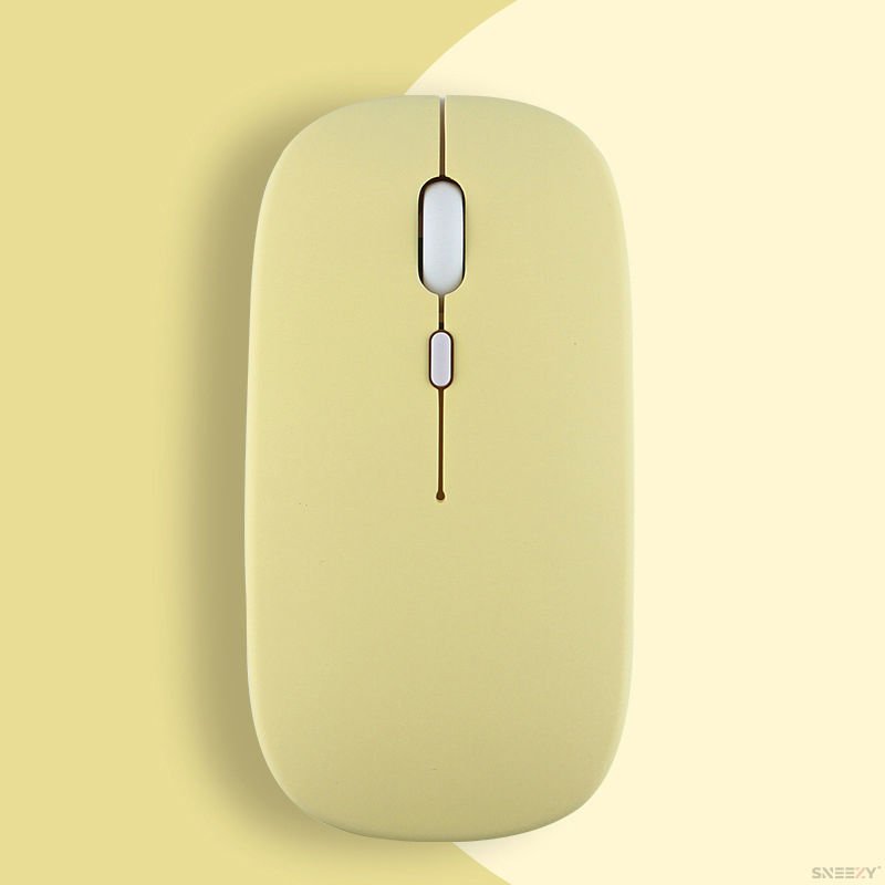 Xiaomi Tablet Şarj Edilebilir Sessiz Mouse Bluetooth + 2.4Hz Wifi Kablosuz Mouse Fare Sarı - Sarı