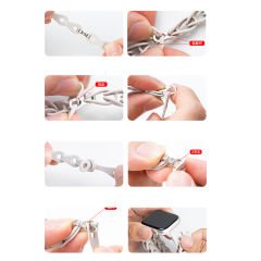 Apple Watch Uyumlu 38 40 41mm Zincir Desenli Yumuşak Silikon Solo Kordon 2 3 4 5 6 Se 7 8 9 10 42mm Siyah