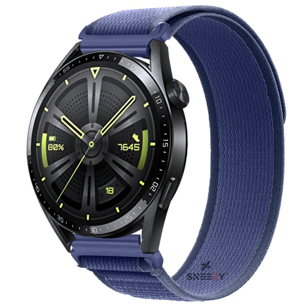 Samsung Galaxy Watch 46mm R800 – Watch 3 45mm R840 22mmUyumlu Wander Trail Loop Kordon Lacivert