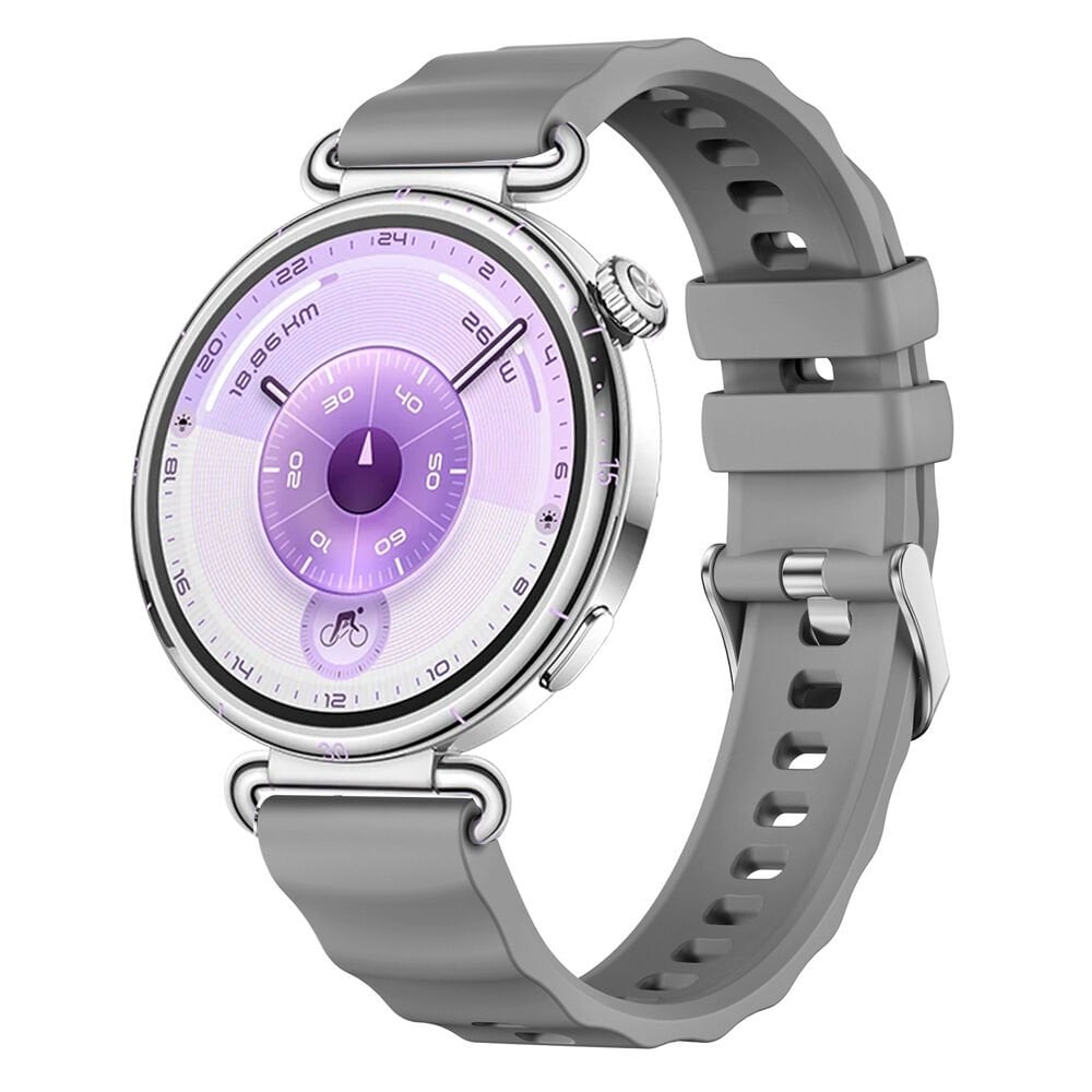 Sneezy Huawei Watch GT6 41mm İle Uyumlu SoftFlex Metal Tokalı Spor Silikon Akıllı Saat Kordonu