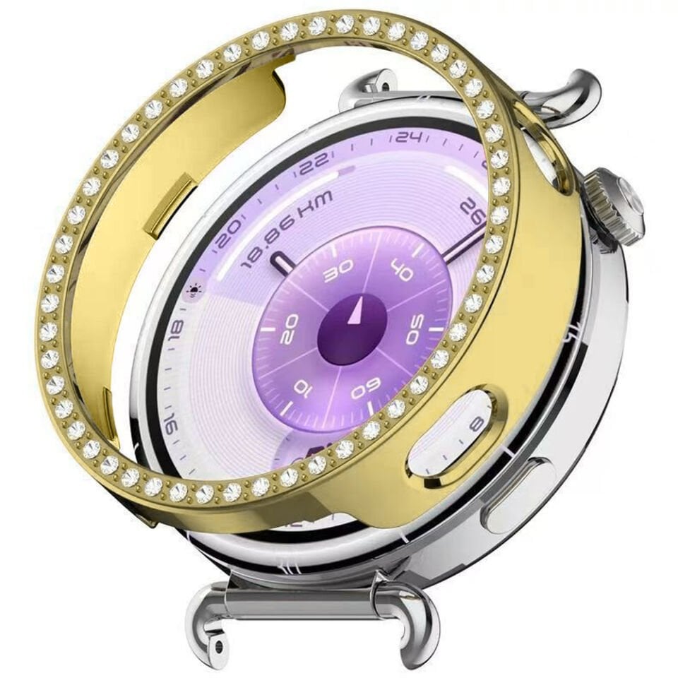 Huawei Watch GT6 41mm İle Uyumlu Zarif Kristal Taşlı Kasa Koruyucu Kılıf