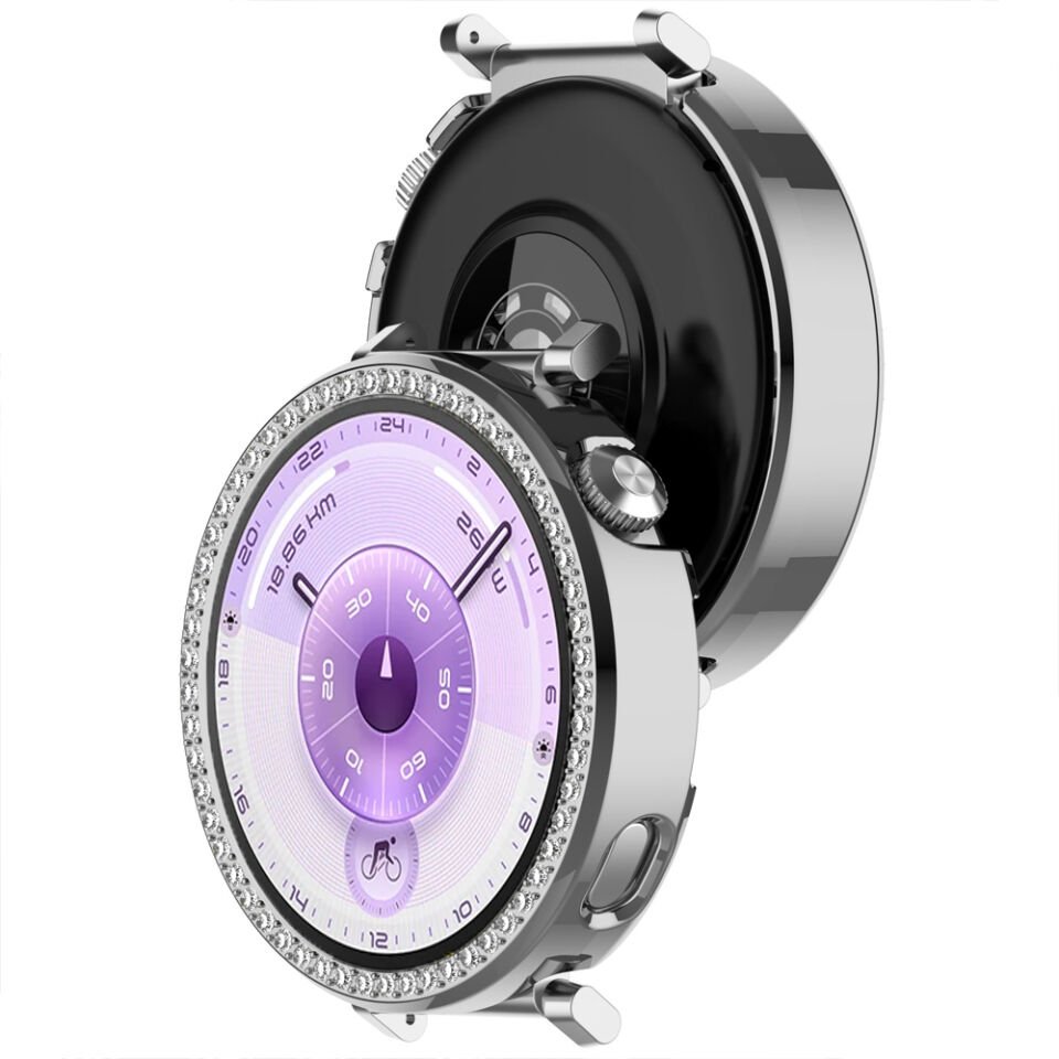 Huawei Watch GT6 41mm İle Uyumlu Zarif Kristal Taşlı Kasa Koruyucu Kılıf
