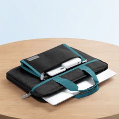 MacBook Air 13.3 İnç Kılıf M1 / A2337-A2179-A1932, için Kumaş Şık ve Dayanıklı Koruma Çantası Siyah