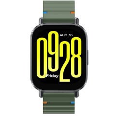 Redmi watch 5 Lite 5 Active İle Uyumlu Dalga Desenli Tokalı Yumusaş Soft Silikon Kordon Haki