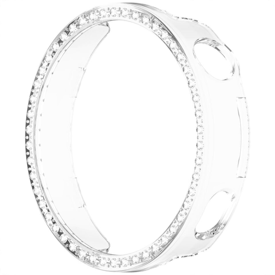 Huawei Watch GT6 41mm İle Uyumlu Zarif Kristal Taşlı Kasa Koruyucu Kılıf Şeffaf