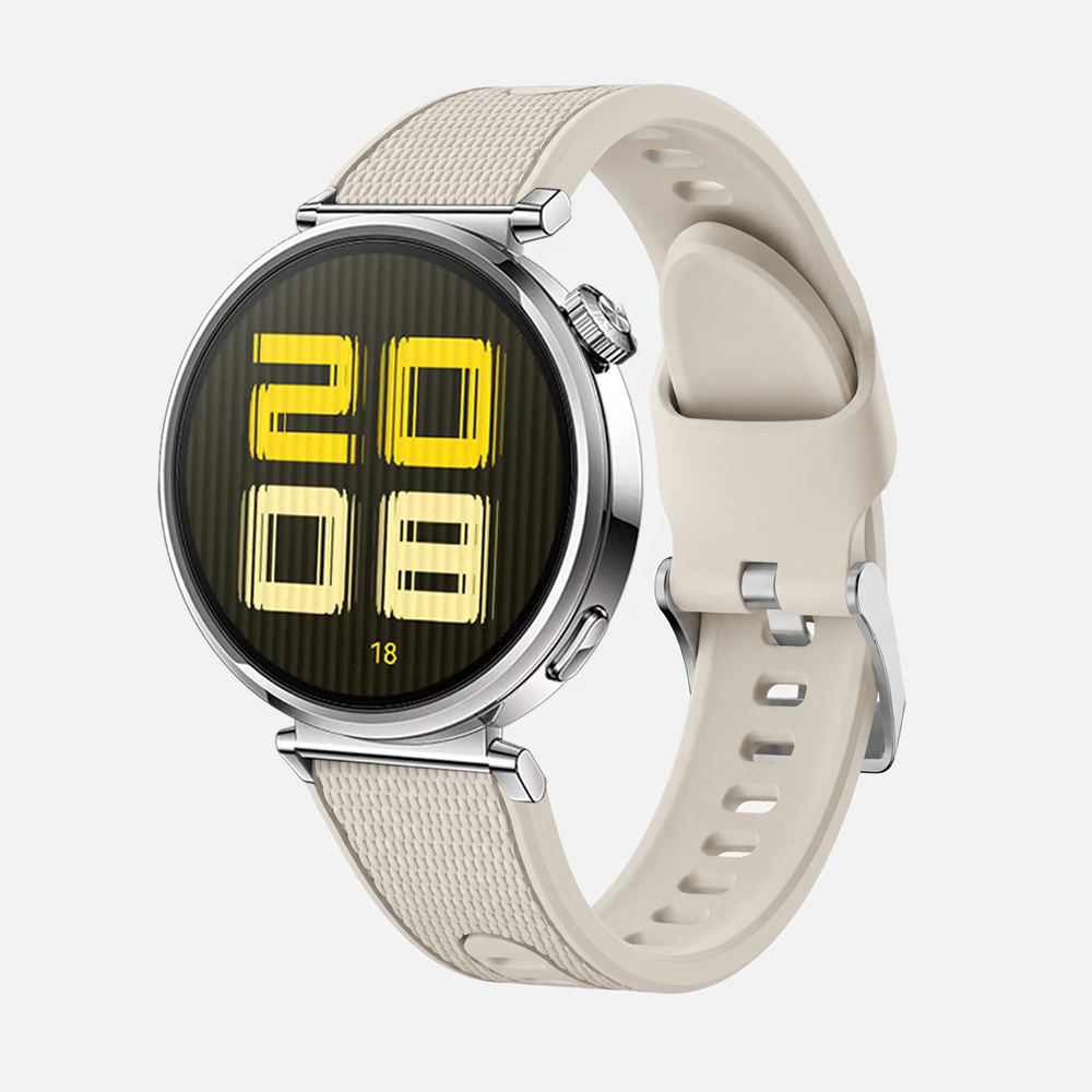 Sneezy Huawei Watch GT 5 41mm Uyumlu ColorFlex Özel Dokulu Çift Renkli Silikon Kordon