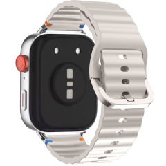 Redmi watch 5 Lite 5 Active İle Uyumlu Dalga Desenli Tokalı Yumusaş Soft Silikon Kordon Starlight