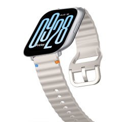 Redmi watch 5 Lite 5 Active İle Uyumlu Dalga Desenli Tokalı Yumusaş Soft Silikon Kordon Starlight