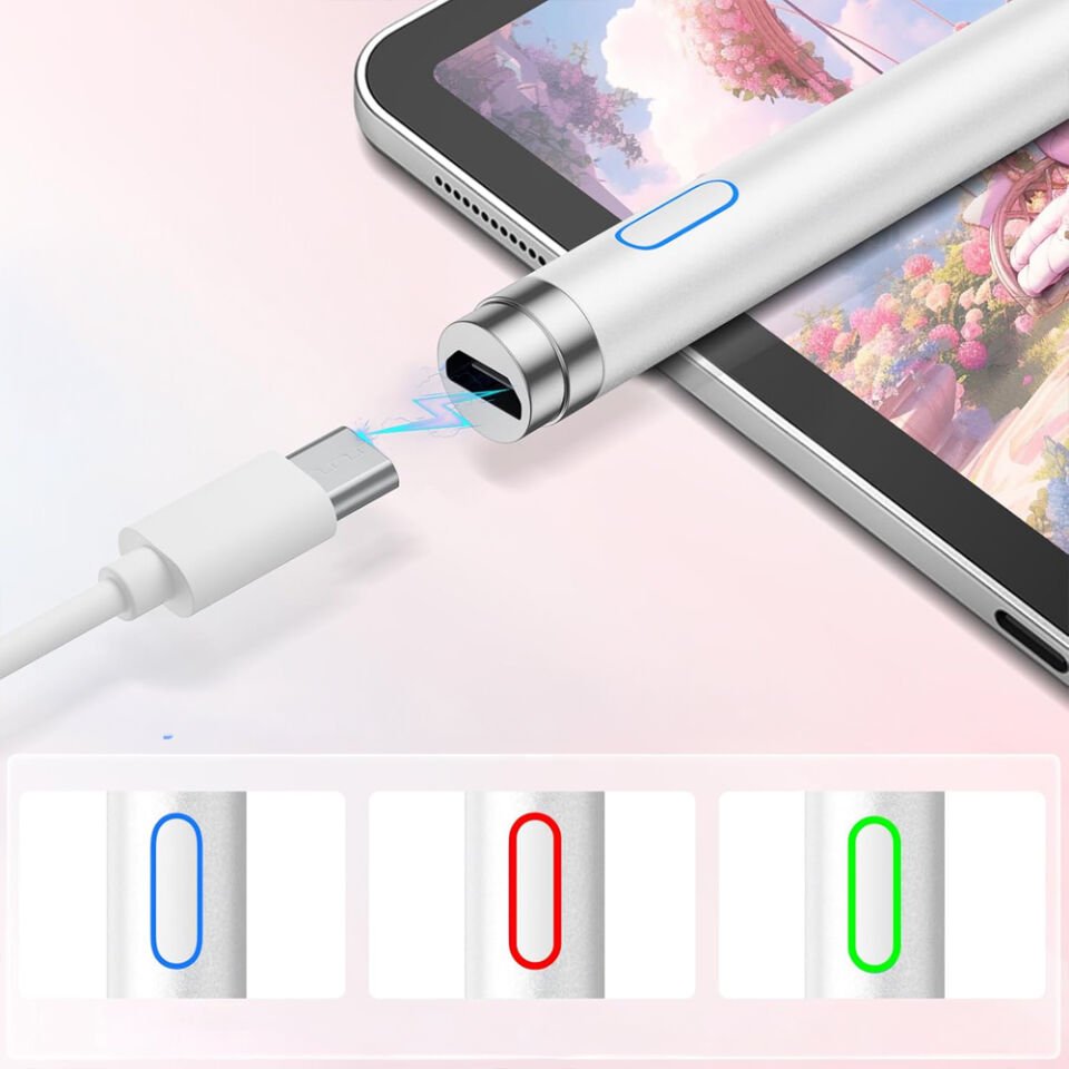 Samsung Galaxy A7 Lite T220 Uyumlu Şarjlı Aktif Stylus Kalem Hassas Uç Not Alma & Çizim İçin