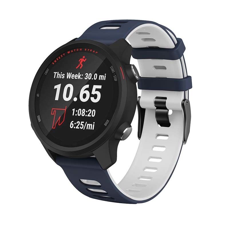 Amazfit Watch GTR 3 Pro-GTR 3-GTR 2e-GTS 2-GTR 47mm 22mm Uyumlu Stride Çift Renkli Silikon Kordon Lacivert - Beyaz - Lacivert - Beyaz