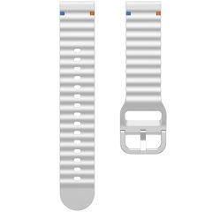 Huawei Watch GT2 46 GT2 Pro 46 İle Uyumlu Dalga Desenli Tokalı Yumusaş Soft Silikon Kordon Beyaz
