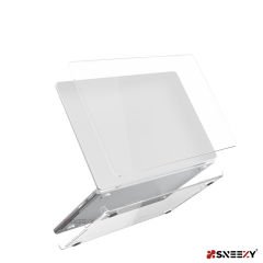 MacBook Pro 14.2 İnç Kılıf M1-M2-M3 A2442-A2779-A2992 Dayanıklı Koruyucu Şeffaf Plastik Sert Kılıf Set4