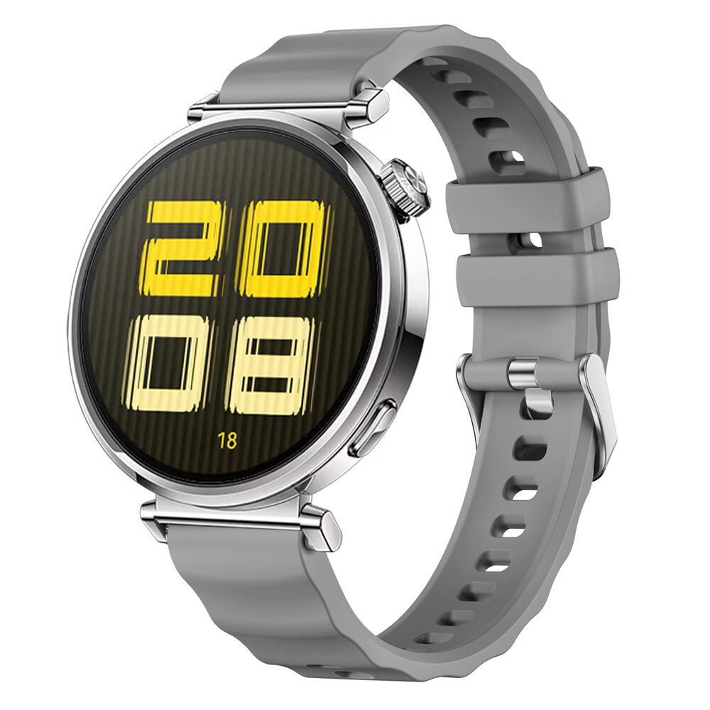 Sneezy Huawei Watch GT5 41mm İle Uyumlu SoftFlex Metal Tokalı Spor Silikon Akıllı Saat Kordonu