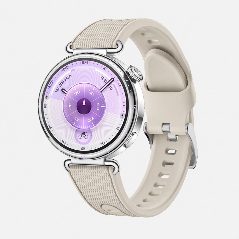 Sneezy Huawei Watch GT 6 41mm Uyumlu ColorFlex Özel Dokulu Çift Renkli Silikon Kordon