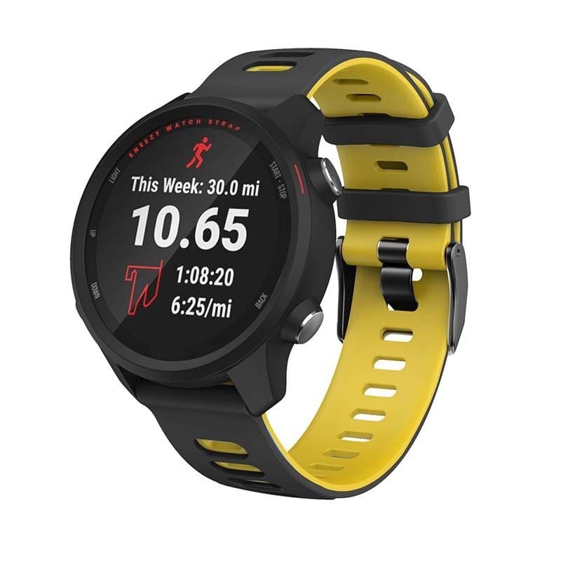 Amazfit Watch GTR 3 Pro-GTR 3-GTR 2e-GTS 2-GTR 47mm 22mm Uyumlu Stride Çift Renkli Silikon Kordon Siyah - Sarı - Siyah - Sarı