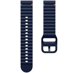 Huawei Watch GT2 46 GT2 Pro 46 İle Uyumlu Dalga Desenli Tokalı Yumusaş Soft Silikon Kordon Lacivert