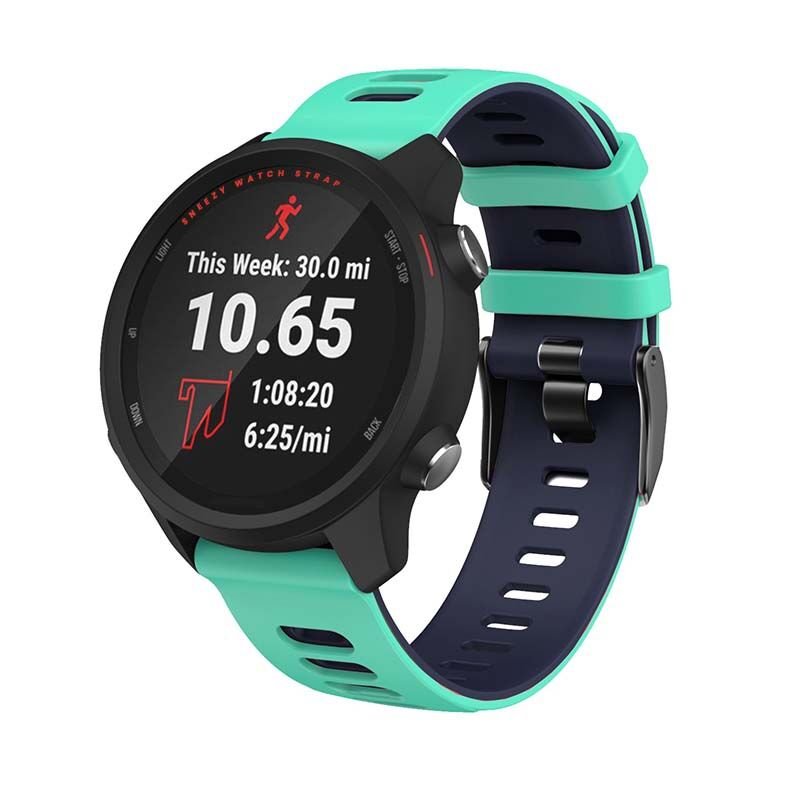 Amazfit Watch GTR 3 Pro-GTR 3-GTR 2e-GTS 2-GTR 47mm 22mm Uyumlu Stride Çift Renkli Silikon Kordon Turkuaz - Lacivert - Turkuaz - Lacivert