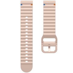 Huawei Watch GT2 46 GT2 Pro 46 İle Uyumlu Dalga Desenli Tokalı Yumusaş Soft Silikon Kordon Pudra
