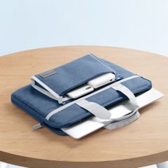 MacBook Pro 15 İnç Kılıf M2-M3 A2941-A3114 için Kumaş Şık ve Dayanıklı Koruma Çantası Lacivert