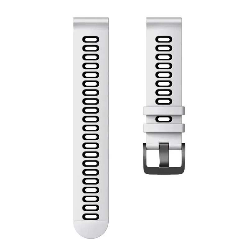 Haylou Solar LS05 – RS3 LS04 – RT LS05S 22mm Uyumlu Stride Çift Renkli Silikon Kordon Beyaz - Siyah - Beyaz - Siyah