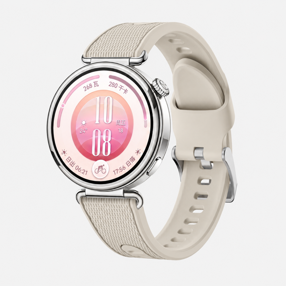 Sneezy Huawei Watch GT 7 41mm Uyumlu ColorFlex Özel Dokulu Çift Renkli Silikon Kordon