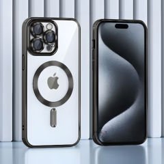 Sneezy İphone 13 Pro Max İle Uyumlu Reflect Line MagSafe Uyumlu İnce Tasarım Kapak Siyah - Siyah