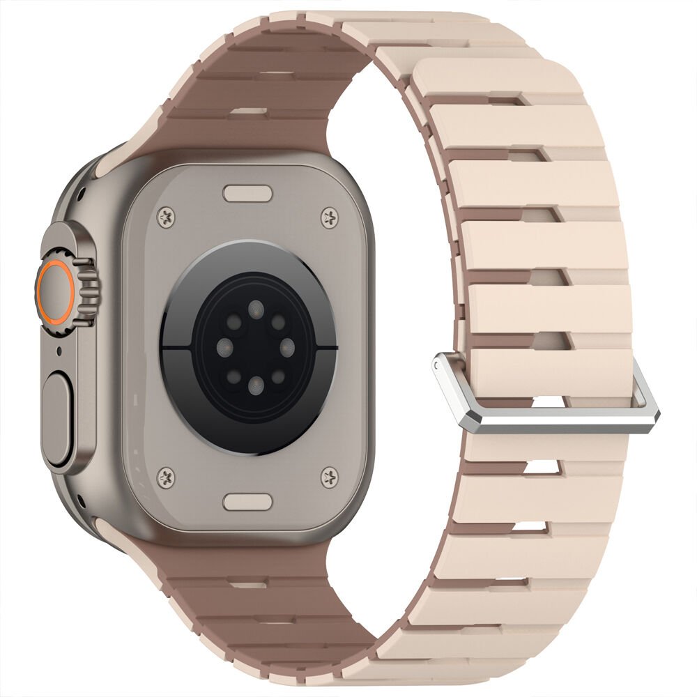 iWatch Ultra 1 2 3 49mm Ventra Spor Silikon Kordon Çift Renk Metal Tokalı