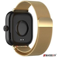 Sneezy Redmi Watch 5 Uyumlu Woven Wire Tasarım Metal Hasır Kordon