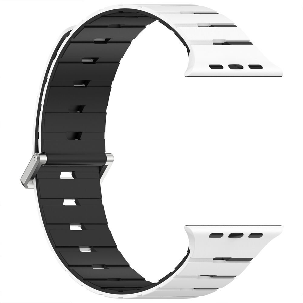 iWatch Ultra 1 2 3 49mm Ventra Spor Silikon Kordon Çift Renk Metal Tokalı Beyaz