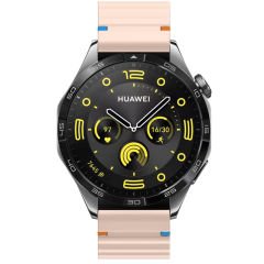 Huawei Watch GT3 46mm GT3 Pro 46mm GT3 Se Uyumlu Dalga Desenli Tokalı Yumusaş Soft Silikon Kordon Pudra