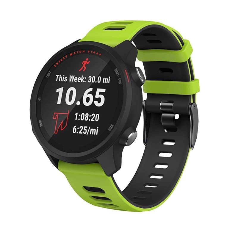 Haylou Solar LS05 – RS3 LS04 – RT LS05S 22mm Uyumlu Stride Çift Renkli Silikon Kordon Yeşil - Siyah - Yeşil - Siyah