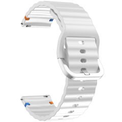 Huawei Watch GT4 46mm İle Uyumlu Dalga Desenli Tokalı Yumusaş Soft Silikon Kordon Beyaz