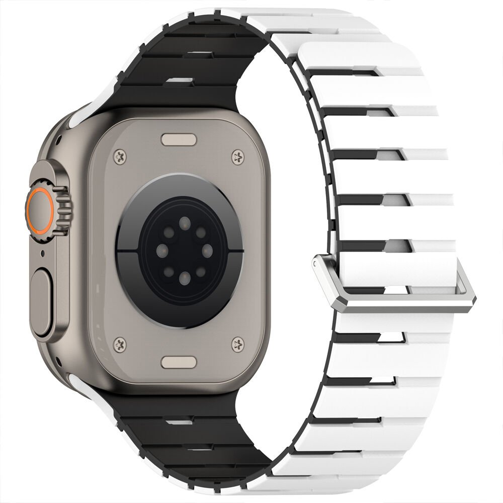 iWatch 7 8 9 10 11 Series 42/44/45/46mm Ventra Spor Silikon Kordon Çift Renk Metal Tokalı