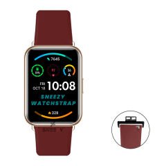 Huawei Watch Fit - Fit New Uyumlu PureLux Soft Silikon Kordon Koyu Kırmızı - Koyu Kırmızı