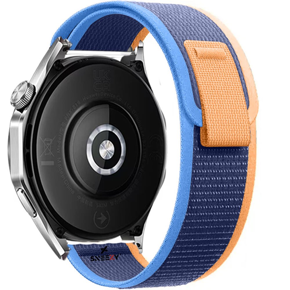 Huawei Watch GT Runner-Sport 46mm- GT2 E 22mmUyumlu Wander Trail Loop Kordon Mavi Koyu