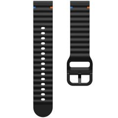 Huawei Watch GT4 46mm İle Uyumlu Dalga Desenli Tokalı Yumusaş Soft Silikon Kordon Siyah