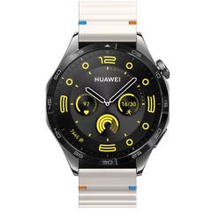 Huawei Watch GT4 46mm İle Uyumlu Dalga Desenli Tokalı Yumusaş Soft Silikon Kordon Starlight