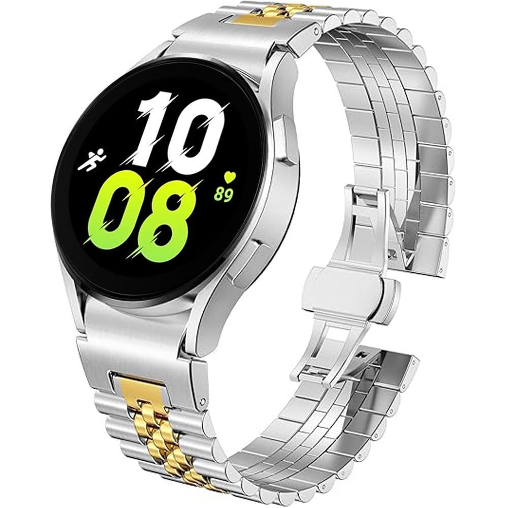 Samsung Galaxy Watch 4 40-42-44-46mm İle Uyumlu Klipsli Paslanmaz Çelik Metal Kordon