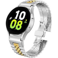 Samsung Galaxy Watch 4 40-42-44-46mm İle Uyumlu Klipsli Paslanmaz Çelik Metal Kordon