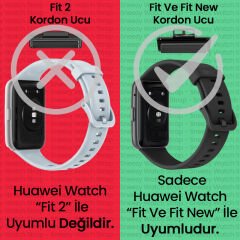 Huawei Watch Fit - Fit New Uyumlu PureLux Soft Silikon Kordon Koyu Yeşil - Koyu Yeşil