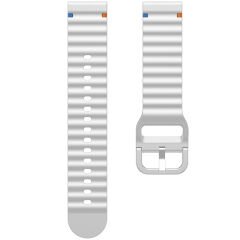 Huawei Watch GT5 46mm İle Uyumlu Dalga Desenli Tokalı Yumusaş Soft Silikon Kordon Beyaz